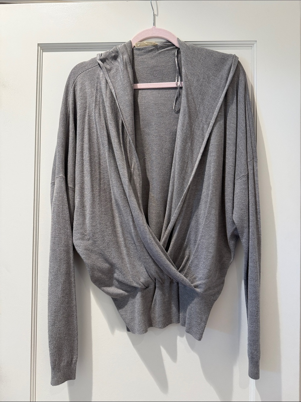 lovestitch Gray Hooded Draped Cardigan